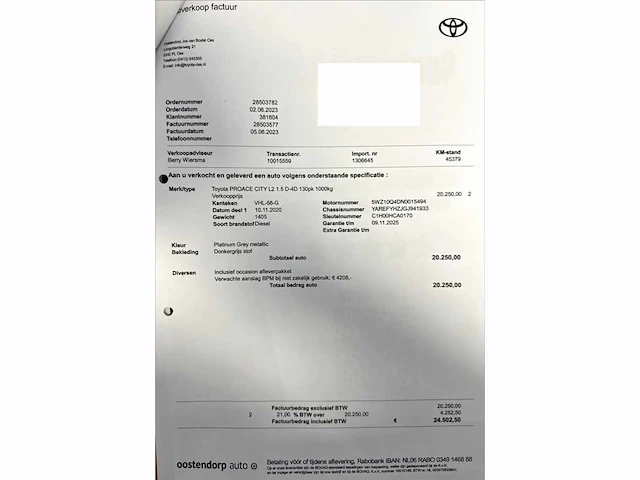 Toyota proace city 1.5 profession. long 131pk 2020, vhl-56-g - afbeelding 38 van  43