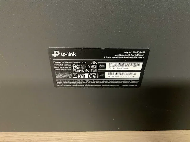 Tp-link jetstream tl-sg3452 19" switch - afbeelding 5 van  5