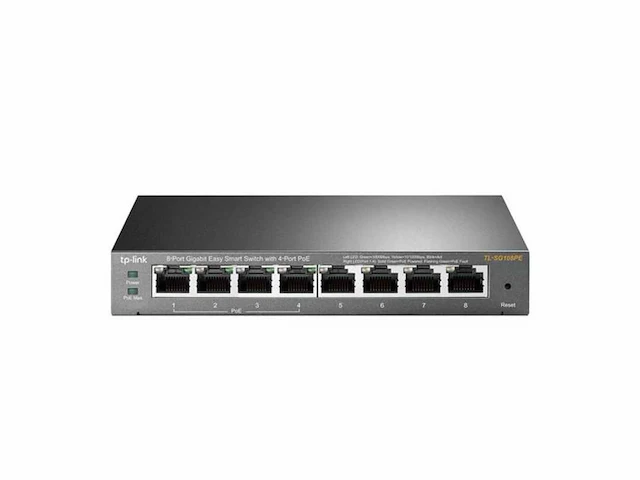 Tp-link tl-sg108pe easy smart switch met 4-poorts - afbeelding 1 van  2