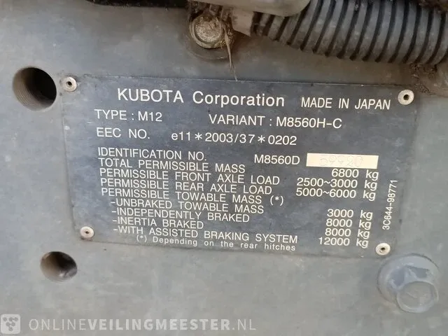 Tractor kubota, m8560, oranje, bouwjaar 2016 - afbeelding 14 van  44