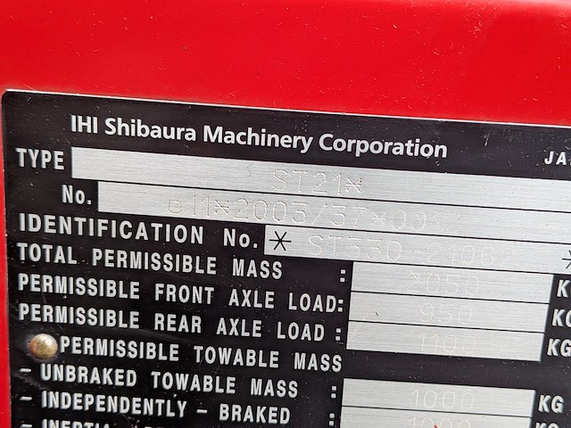 Tractor, shibaura, st21 - afbeelding 44 van  53