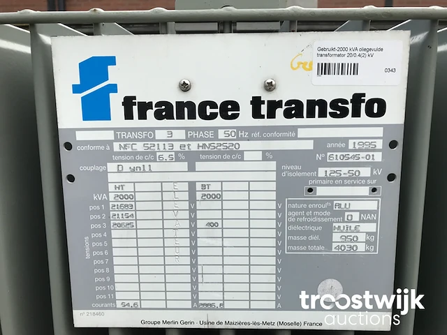 Transformator 2000 kva 21.150/400 volt - afbeelding 3 van  11