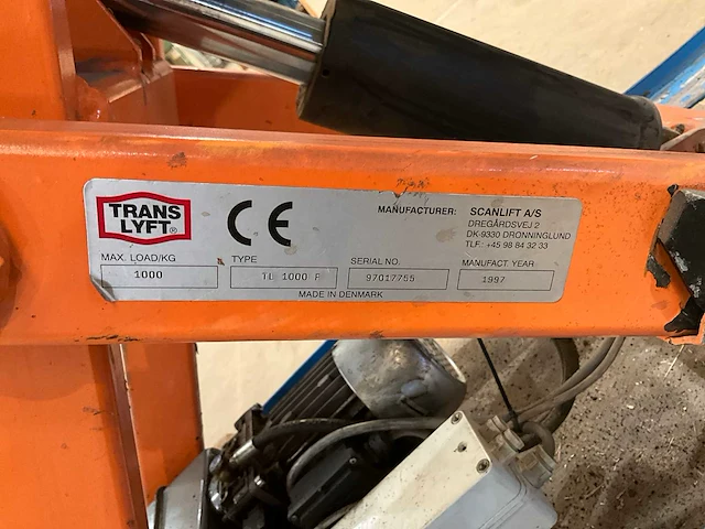 Translyft hefplateau 130x100x110cm 1000kg - afbeelding 3 van  6