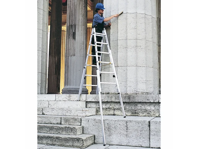 Trap met gefelste sporten en verlengbare bomen 2 x 8 sporten zarges, varioflex b 41938 - afbeelding 2 van  4