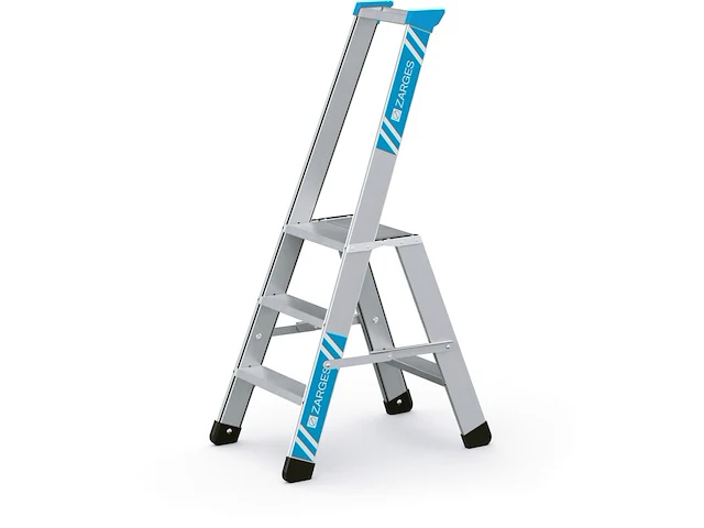 Trap met veiligheidsplatform 1 x 3 treden zarges, seventec s 40333 - afbeelding 1 van  2