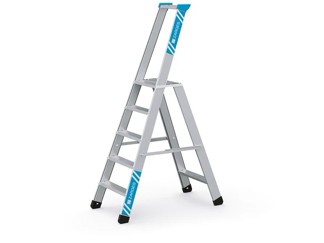 Trap met veiligheidsplatform 1 x 5 trede zarges, seventec s 40335 - afbeelding 1 van  6