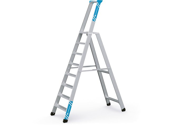 Trap met veiligheidsplatform 8 treden zarges, seventec s 40338 - afbeelding 1 van  2