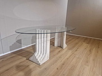 Travertine - vintage - eettafel - jaren 70 - afbeelding 3 van  9