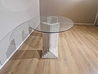 Travertine - vintage - eettafel - jaren 70 - afbeelding 4 van  9