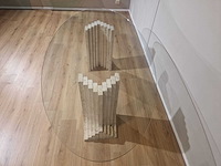 Travertine - vintage - eettafel - jaren 70 - afbeelding 5 van  9