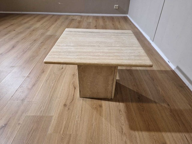 Travertine - vintage - salontafel - jaren 70 - afbeelding 1 van  6