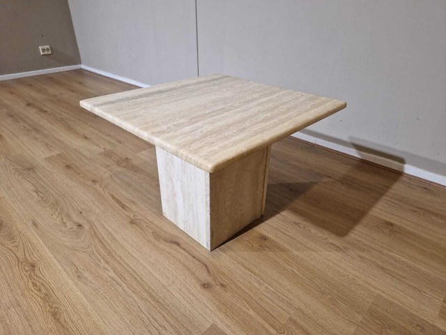 Travertine - vintage - salontafel - jaren 70 - afbeelding 3 van  6