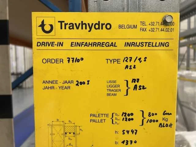 Travhydro 127/1,5 as2 - inrijstelling 132 europallet plaatsen - afbeelding 3 van  3