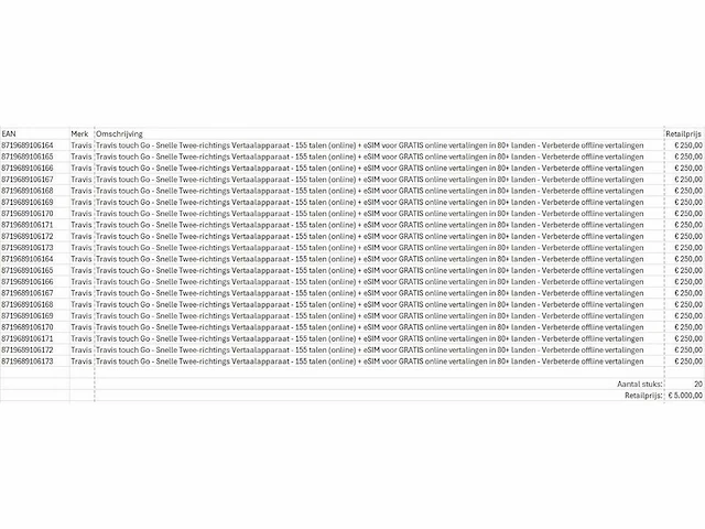 Travis - touch go - +100 talen - translator (20x) - afbeelding 9 van  9