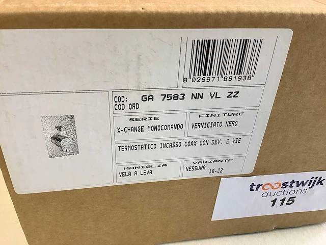 Treemme - x-change mono - coax inbouw thermostaat mengkraan met 2-weg omstelling mat zwart - afbeelding 3 van  4