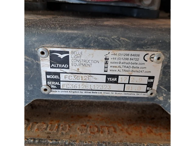 Trilplaat - 16kn - benzine altrad belle, pcx 12/36, bouwjaar 2017 - afbeelding 6 van  6