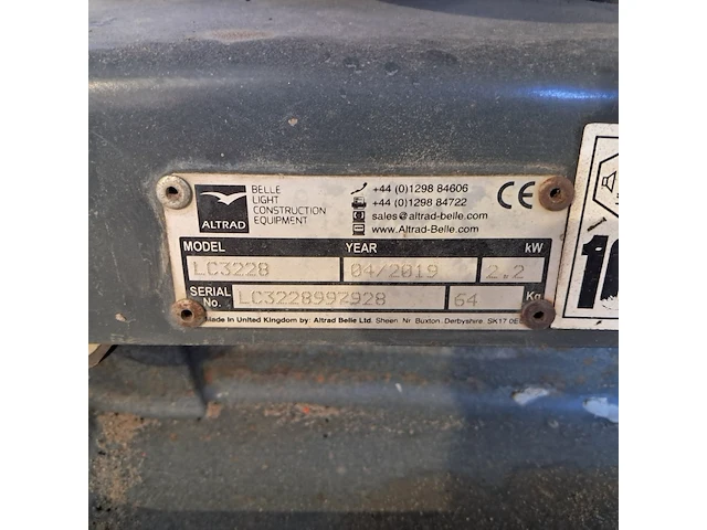 Trilplaat 11kn benzine, altrad belle, pclx 320, 2019 - afbeelding 3 van  11