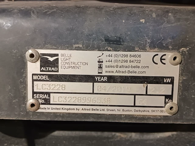 Trilplaat 11kn benzine altrad belle, pclx 320, bouwjaar 2019 - afbeelding 4 van  7