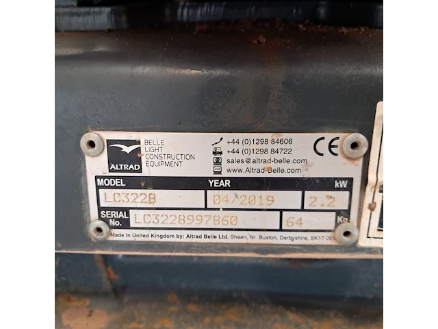 Trilplaat 11kn benzine altrad belle, pclx 320, bouwjaar 2019 - afbeelding 4 van  4