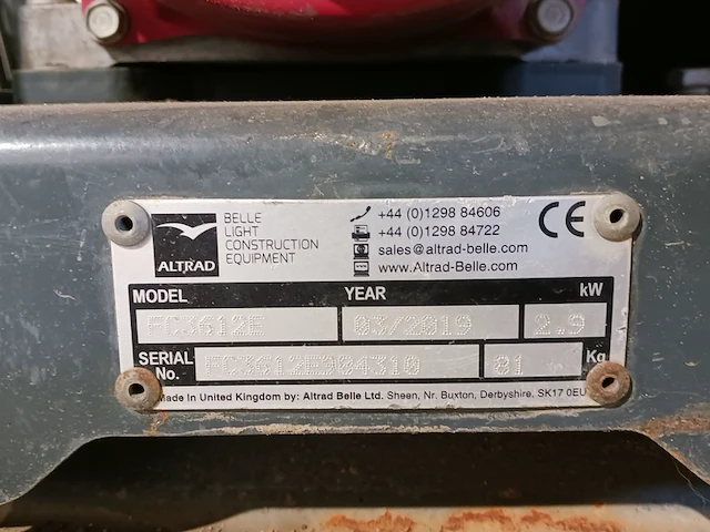 Trilplaat 16kn benzine altrad belle, pcx 12/36, bouwjaar 2018 - afbeelding 6 van  11