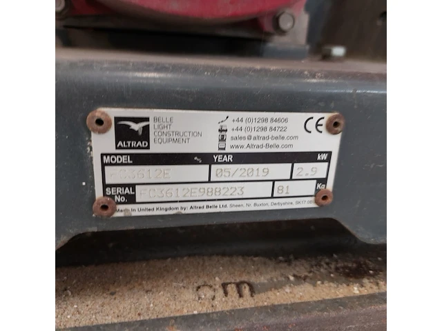 Trilplaat 16kn benzine altrad belle, pcx 12/36, bouwjaar 2019 - afbeelding 3 van  11