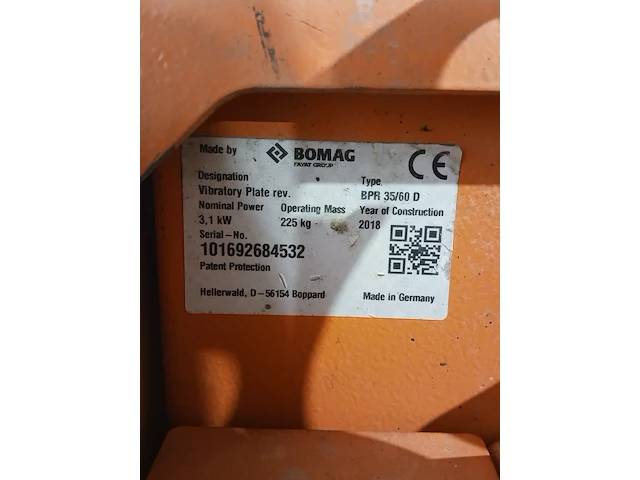 Trilplaat 35kn diesel bomag, bpr 35/60 d, 2018 - afbeelding 2 van  14