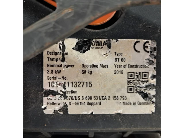 Trilstamper 15kn benzine bomag, bt 60, bouwjaar 2016 - afbeelding 7 van  7