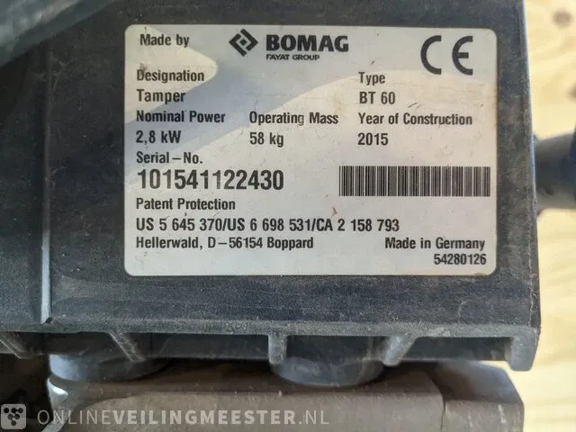 Trilstamper bomag, bt 60, bouwjaar 2015 - afbeelding 5 van  14