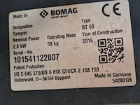 Trilstamper bomag, bt 60, bouwjaar 2015 - afbeelding 4 van  17