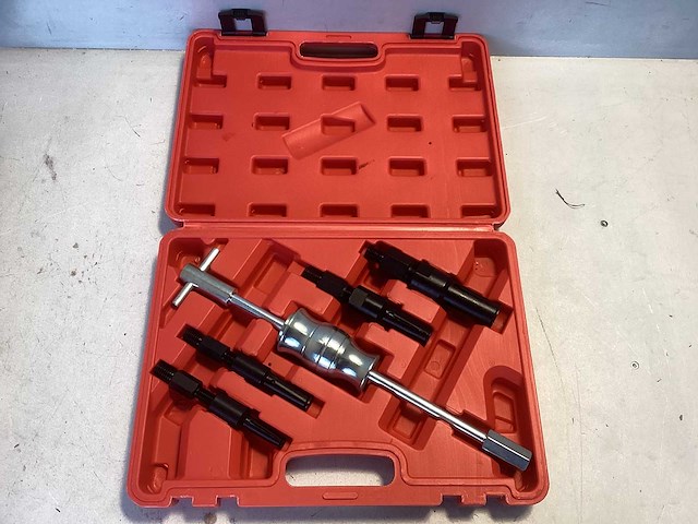 Trimann - professionele 5-delige binnenlager trekker set met schuifhamer- verzonken- – koolstofstaal - in harde kunststof koffer - bearing puller - afbeelding 1 van  2