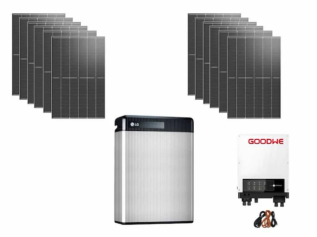 Trina - set van 12 zonnepanelen (440 wp) met 5k hybride omvormer en 6,5 kwh batterij - afbeelding 1 van  18