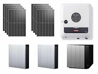 Trina - set van 8 zonnepanelen (440 wp) met 3.0k hybride omvormer (3-fase) en 8,6 kwh batterij - afbeelding 1 van  17