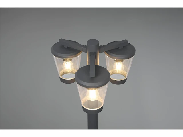 Trio cavado paalverlichting antraciet excl. 3x e27 4w buitenverlichting ip44 - afbeelding 2 van  2