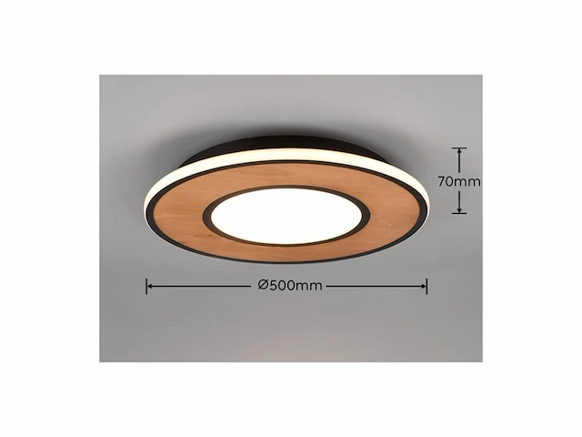 Trio deacon plafondlamp natuurlijk incl. 1x smd 37w dimbaar met schakelaar - afbeelding 2 van  2