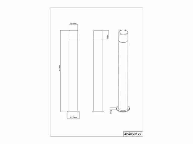 Trio hoosic paalverlichting zwart mat excl. 1x e27 4w - buitenverlichting ip44 - afbeelding 3 van  5