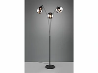 Trio lumina vloerlamp zwart ecxl. 3x e14 28w voetschakelaar verchroomd glas - afbeelding 2 van  4