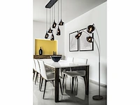 Trio lumina vloerlamp zwart ecxl. 3x e14 28w voetschakelaar verchroomd glas - afbeelding 4 van  4