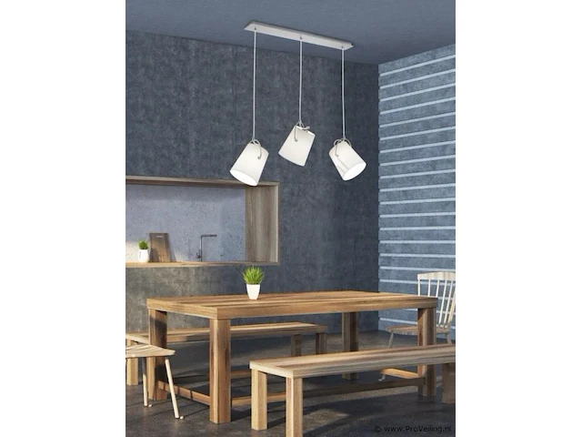 Trio meran hanglamp 3-lichts - 4 stuks - afbeelding 2 van  2