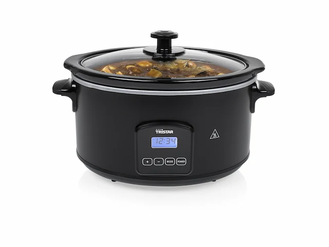 Tristar vs-3920 - slowcooker 210w - 4,5 liter - keramische binnenpan - warmhoudfunctie - zwart - afbeelding 2 van  2
