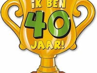 Trofee met lint en tekst ik ben 40 jaar 100 x - afbeelding 3 van  3