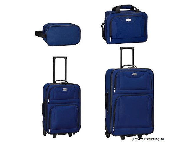 Trolley reiskofferset / kofferset athen - 5-delig - blauw - afbeelding 16 van  16