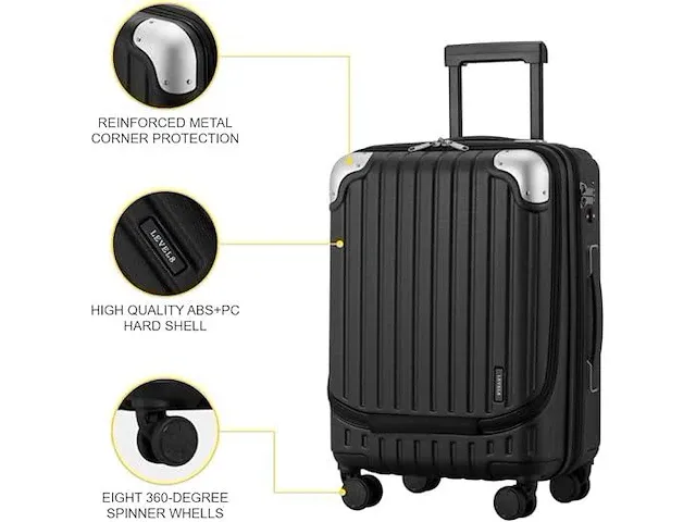 Trolley zwart 55cm/36l. - afbeelding 2 van  3