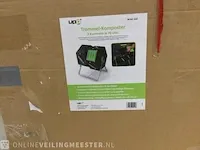 Trommelcomposter 2 kamers upp, l2408, zwart/groen - afbeelding 3 van  4