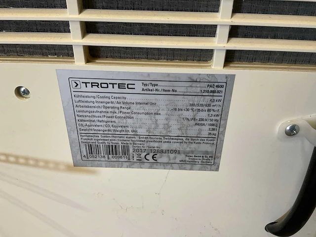 Trotec pac4600 mobiele airco - afbeelding 7 van  7