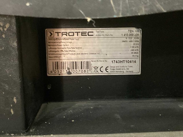 Trotec teh 100 industriële heater - afbeelding 6 van  6