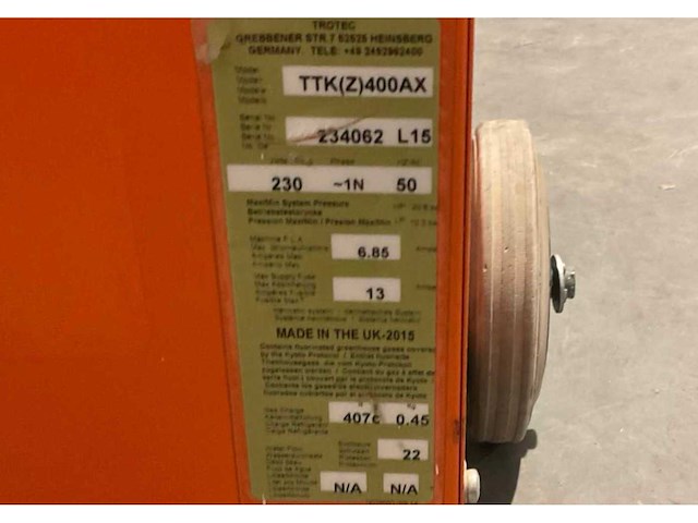 Trotec ttk 400ax condensatiedroger / bouwdroger - afbeelding 8 van  8