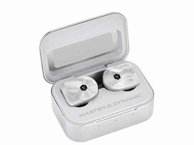True wireless hoofdtelefoon 35 uur batterijduur per lading edelmetalen oplaadcase ipx4 wit marble - afbeelding 1 van  5