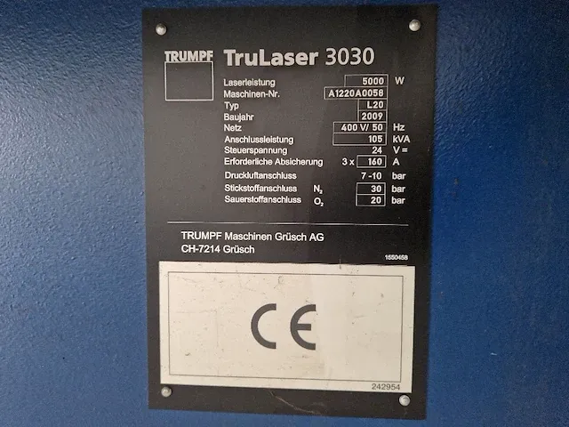 Trumpf - trulaser 3030 l20 - lasersnijmachine - afbeelding 12 van  20