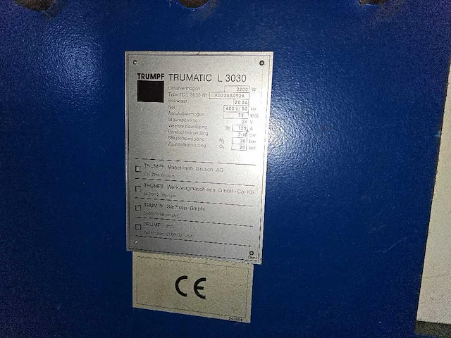Trumpf - trumatic l 3030 - lasersnijmachine - 2004 - afbeelding 12 van  15
