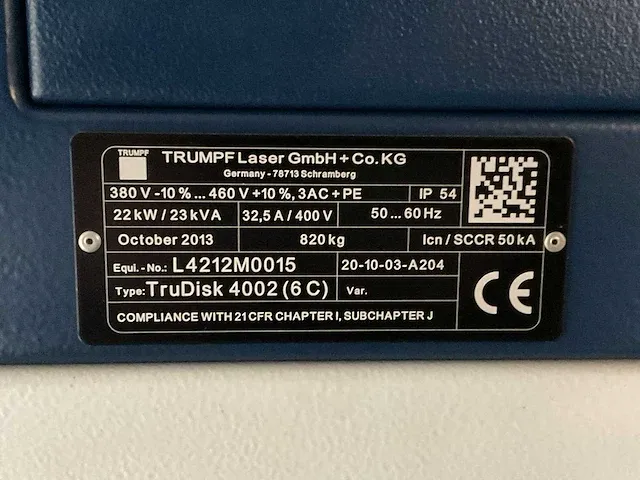 Trumpf laserlasunit + rondbuigmachine - afbeelding 37 van  52